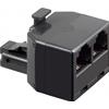Adattatore telefonico GOOBAY 50587 doppio modulare Spina RJ11 / RJ14 (6P4C) COLORE NERO
